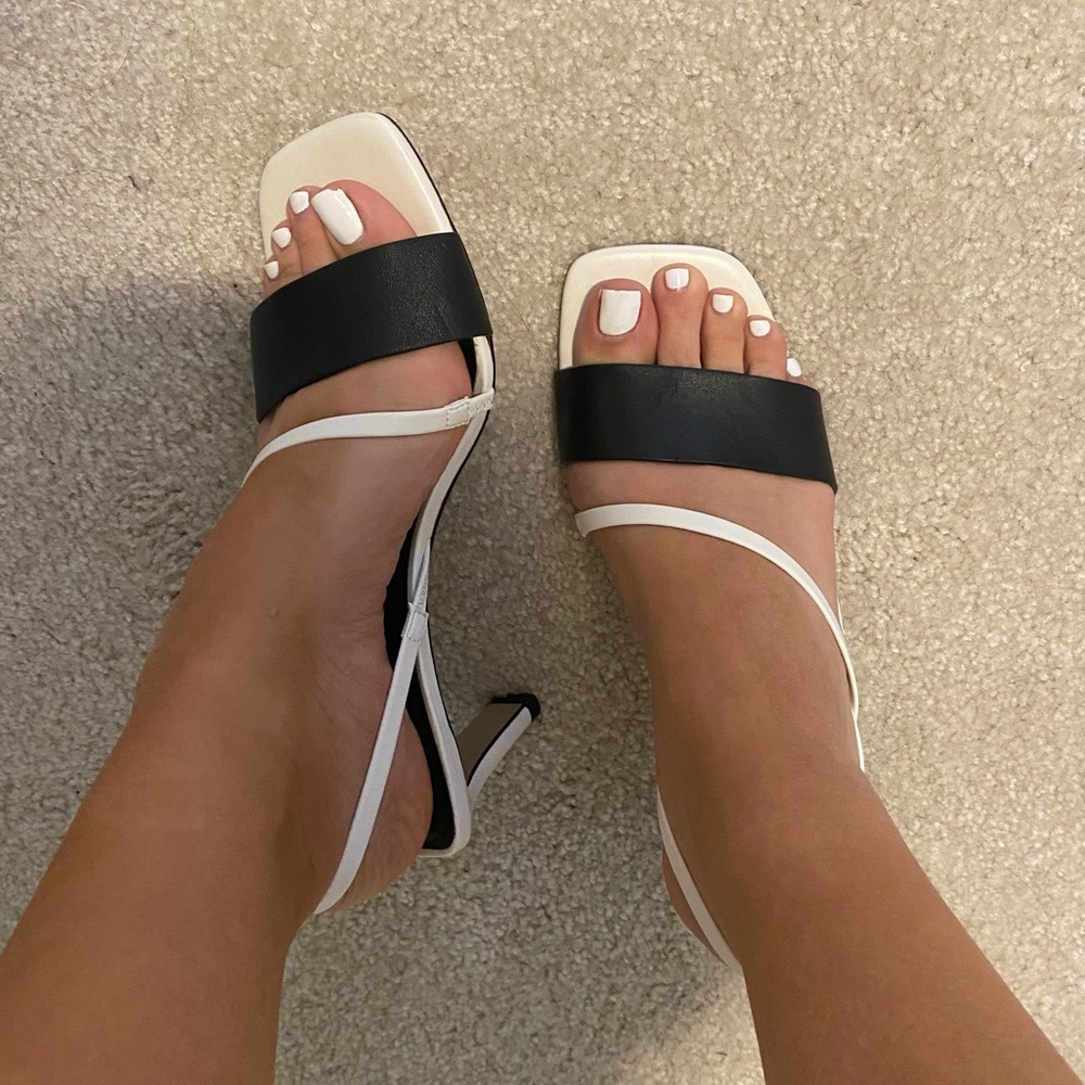 Topshop white and black HEELS